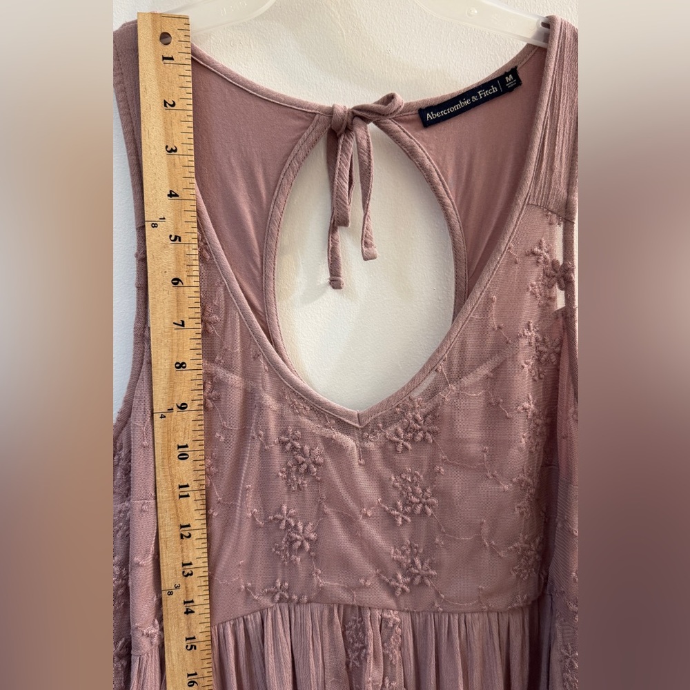 Abercrombie & Fitch Boho Embroidered Lace Mini Dress M - Picture 10 of 14